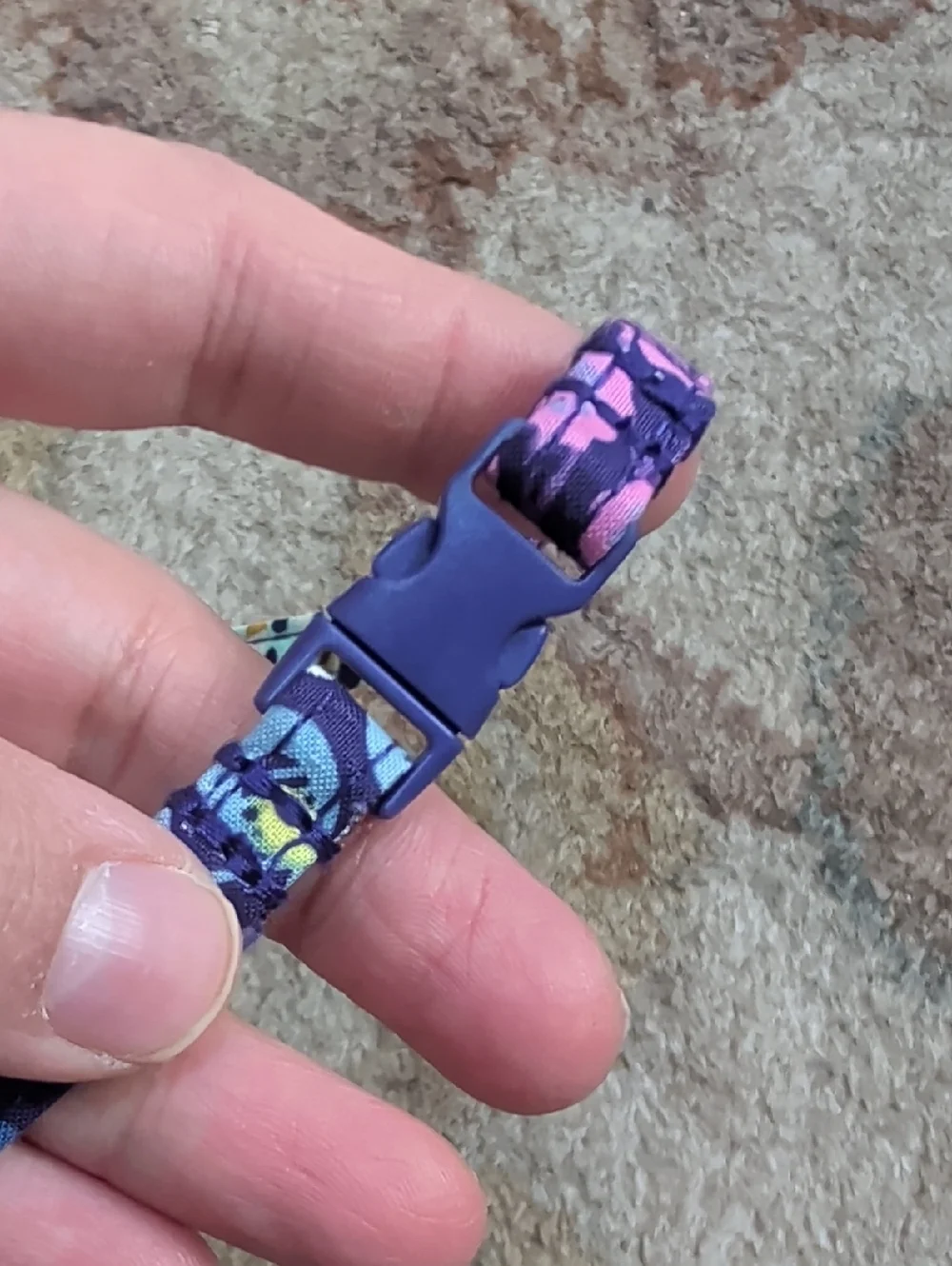 Vera Bradley Purple Floral Quilted Lanyard with Key Ring And Snap Closure